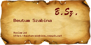 Beutum Szabina névjegykártya